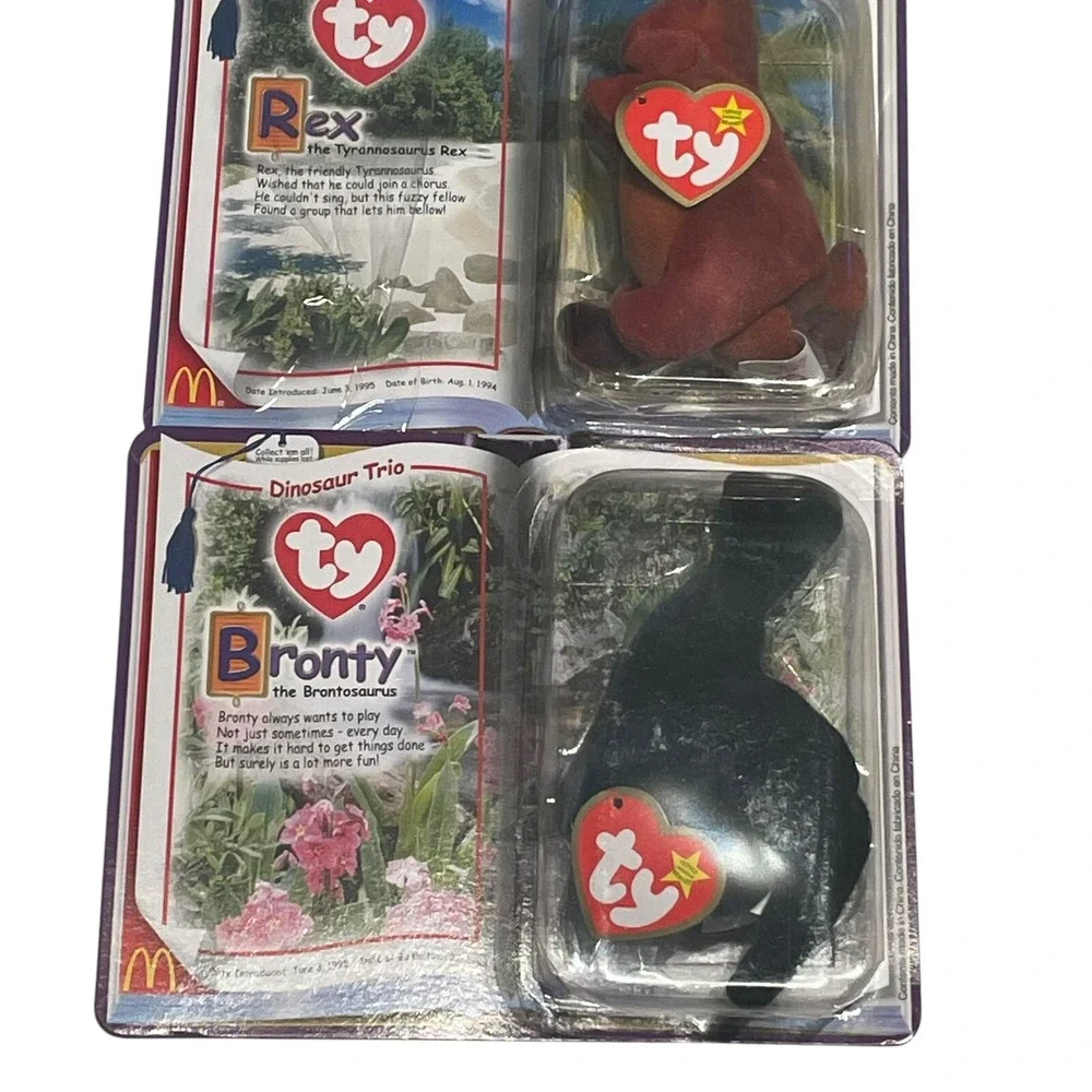 2000 Mcdonald's TY Beanie Babies Special Dinosaur Trio -3 Beanie‎ Set
